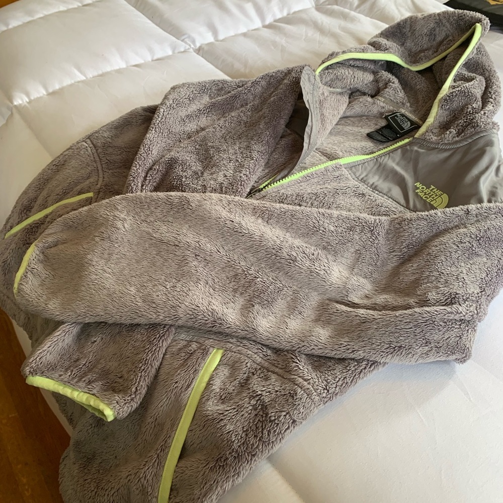 Gray and Light Green The North Face Jacket